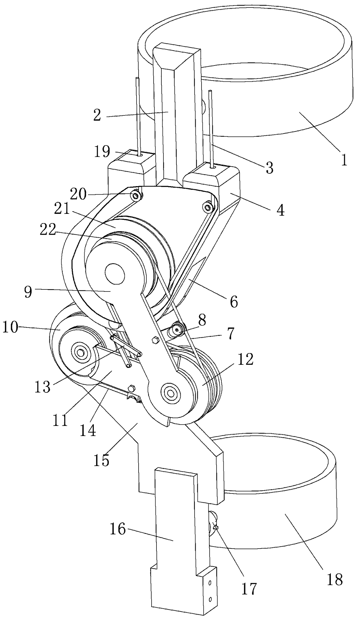 Multi-degree-of-freedom self-adaptive exoskeleton for knee joint rehabilitation training