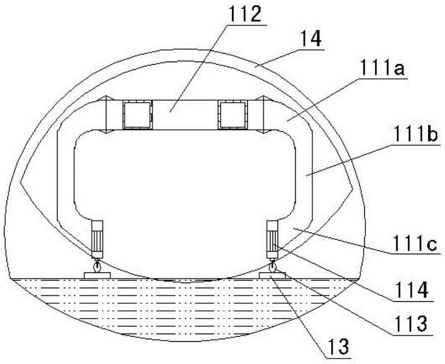 Large-clearance modular lining trolley for tunnel