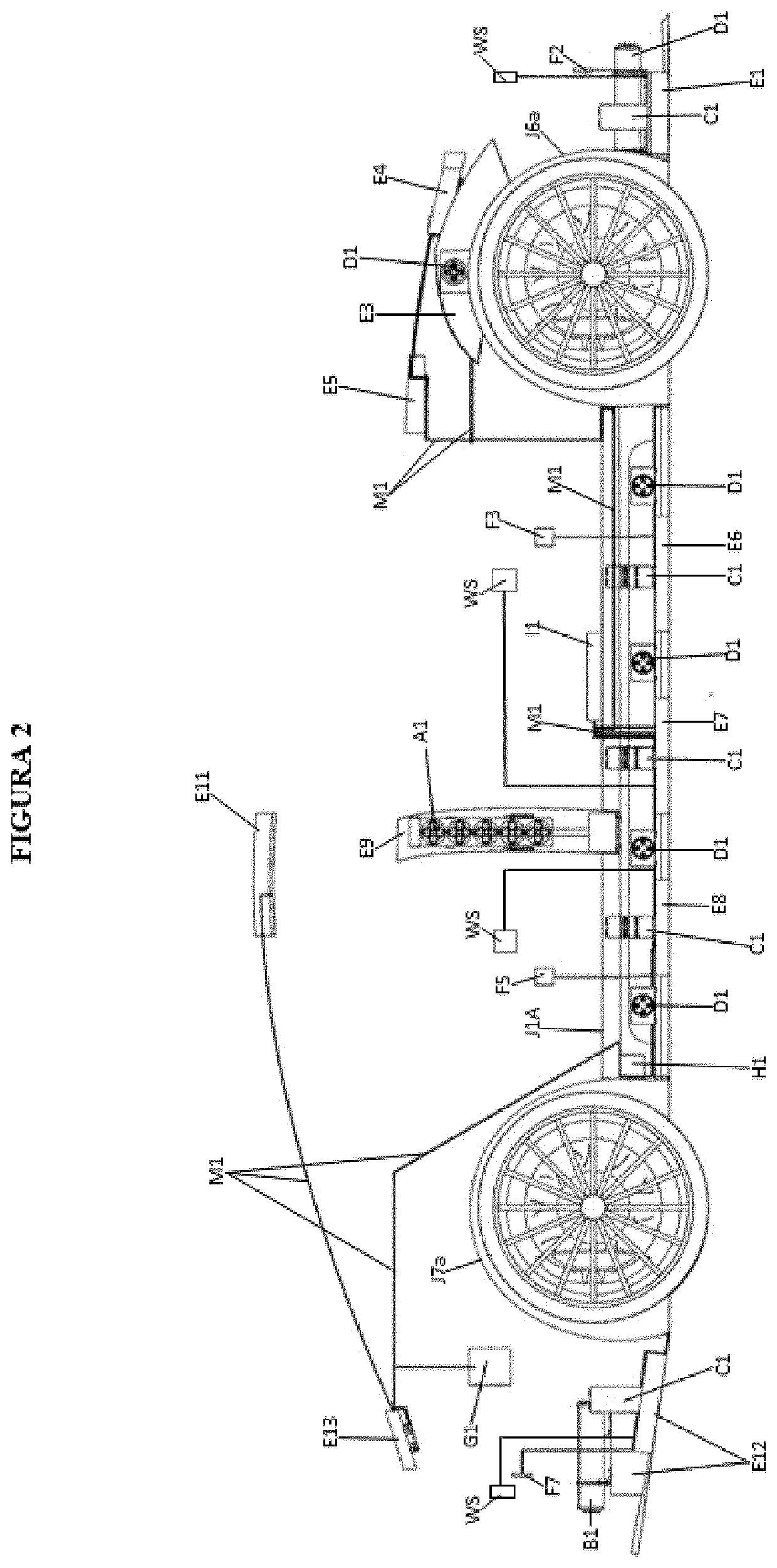 Vehicle system that includes external airbag impellers with its mounting structure that, in addition to preventing damage to the outside and the bottom of the vehicle, also allows its buoyancy