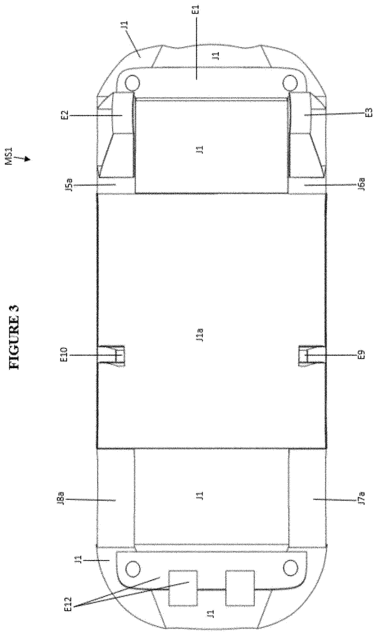 Vehicle system that includes external airbag impellers with its mounting structure that, in addition to preventing damage to the outside and the bottom of the vehicle, also allows its buoyancy