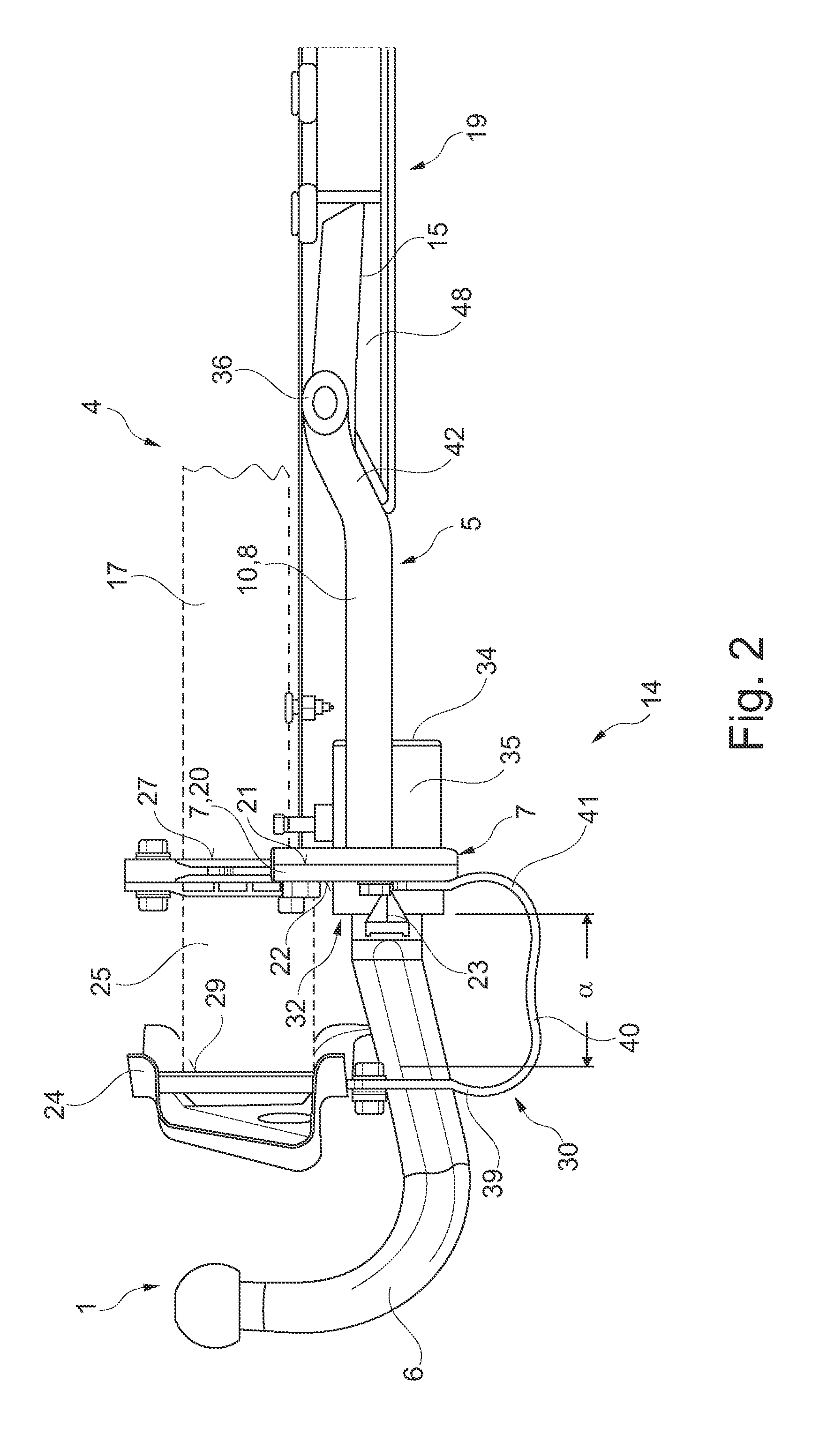 Trailer towing device of a passenger car