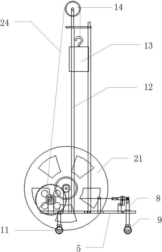 Linear driving steering type three-wheeled carbon-free trolley capable of moving in 8 shape