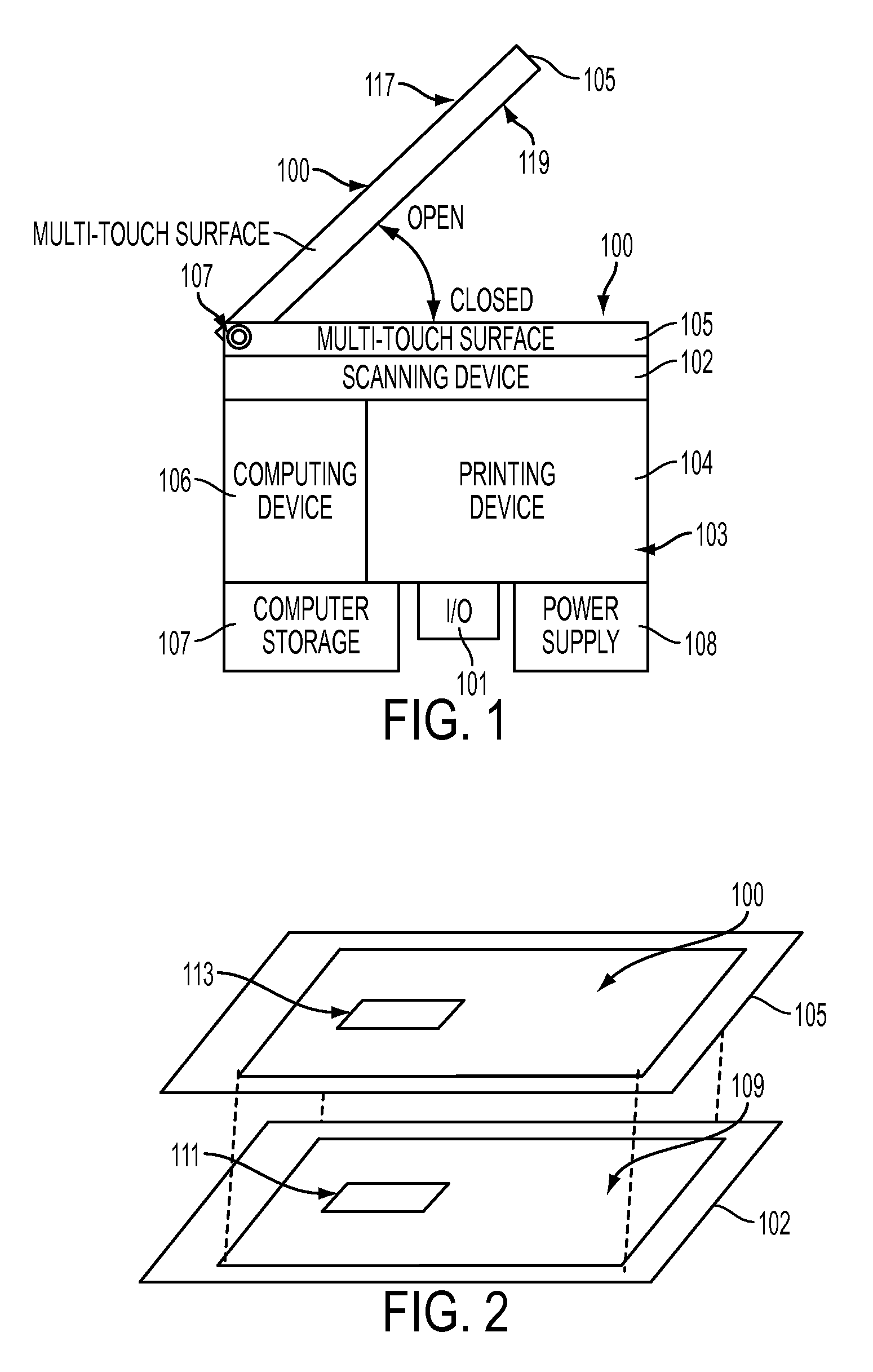 Multi-touch input actual-size display screen for scanned items