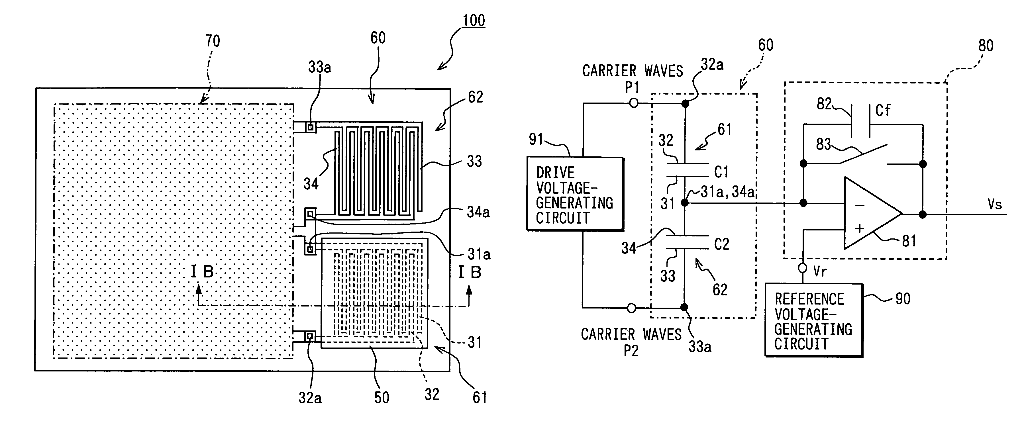 Capacitance type physical quantity detector