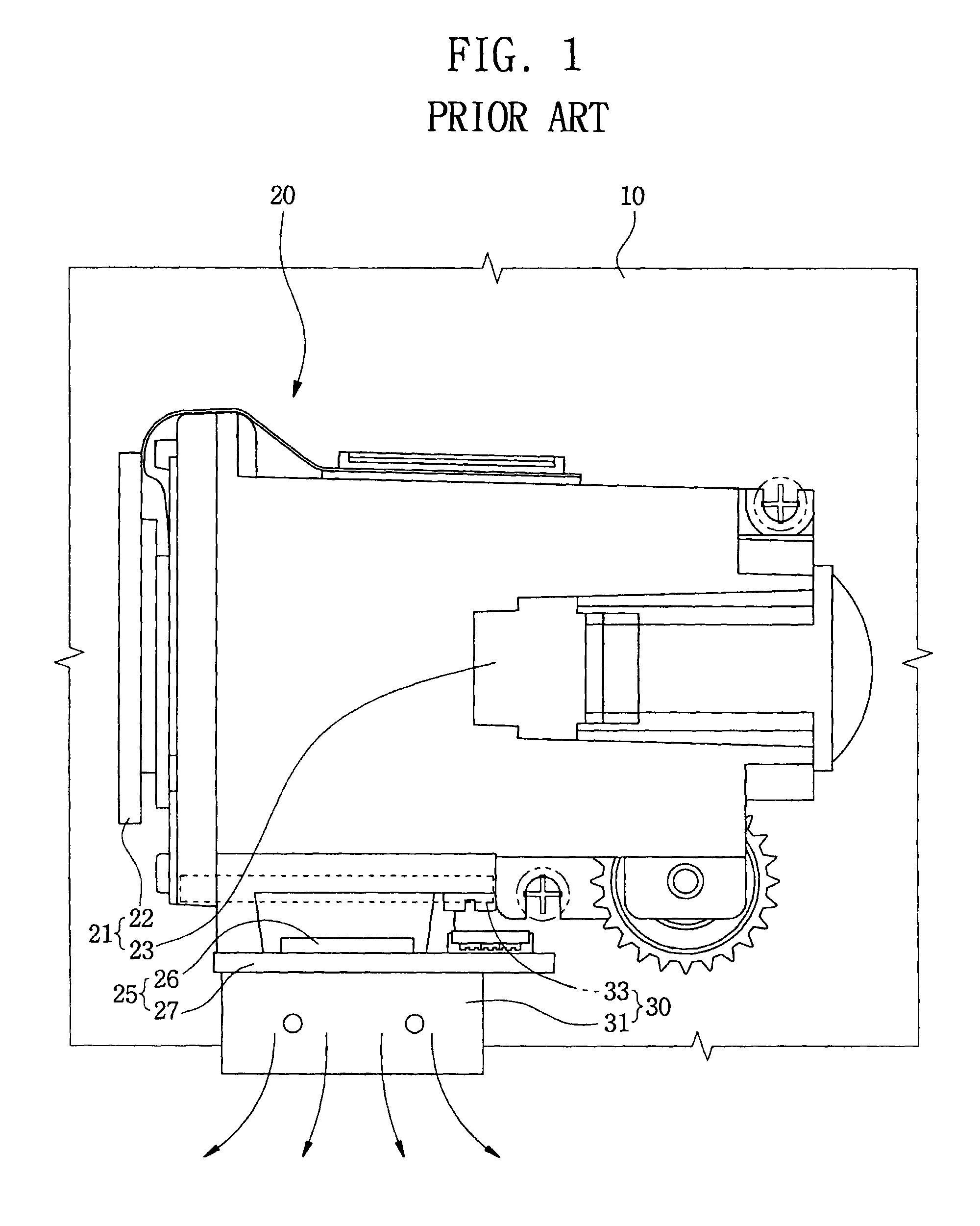 Heat radiating structure for electronic module and electronic device having the same