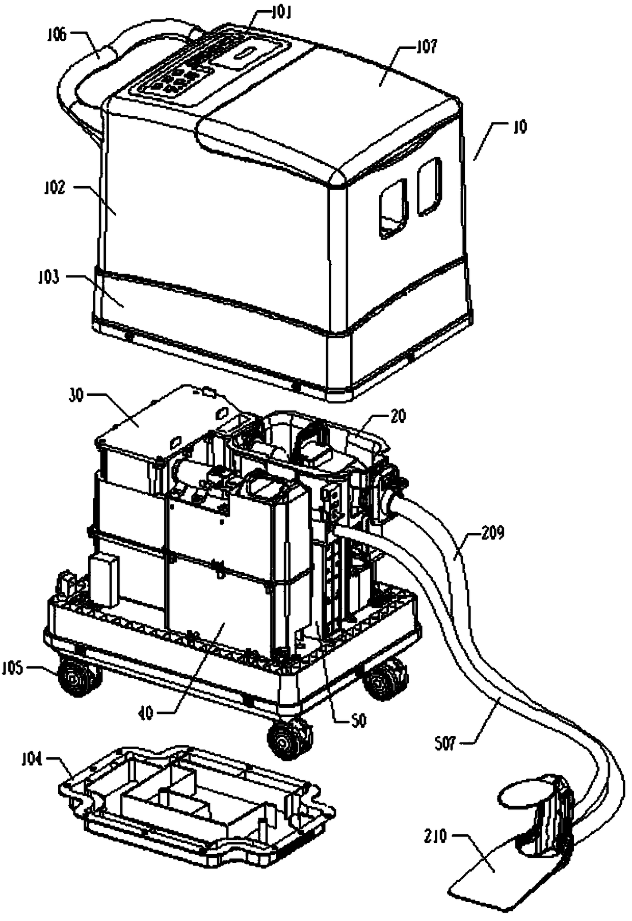 An automatic treatment device for human excrement