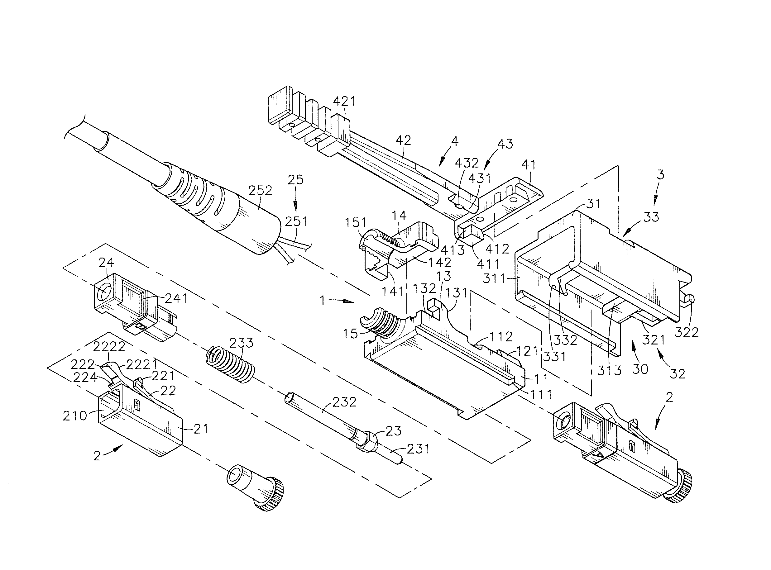 Optical fiber connector assembly