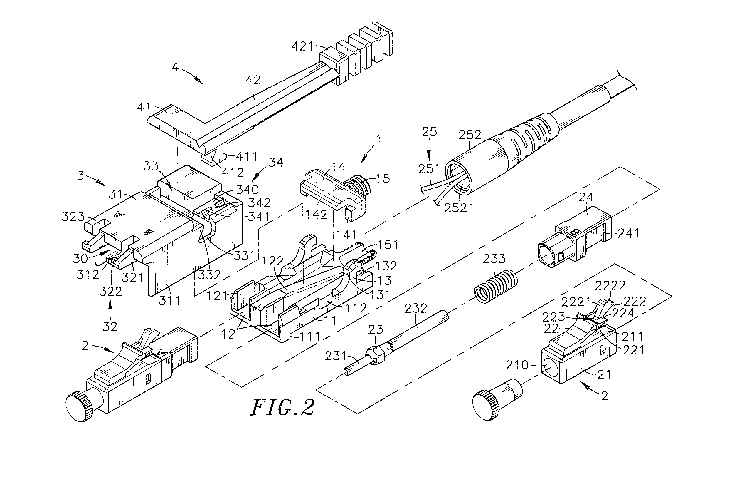 Optical fiber connector assembly