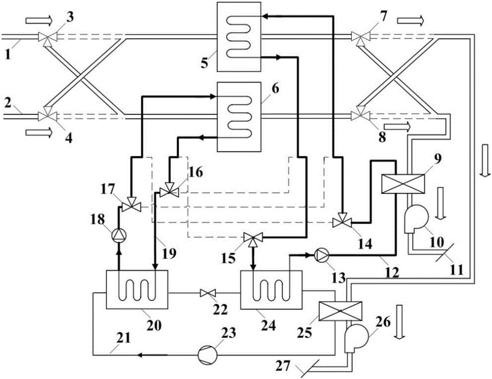 Regenerative and recuperative dehumidifying heat pump system and running method thereof