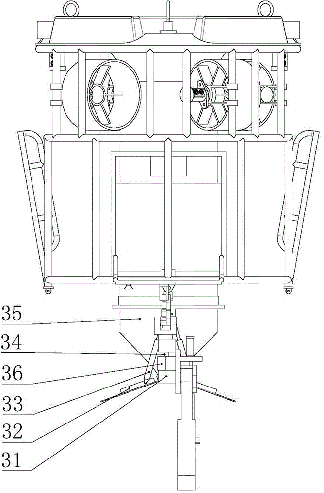 Stone falling pipe stone dumping device for treating suspended spanning of submarine pipeline