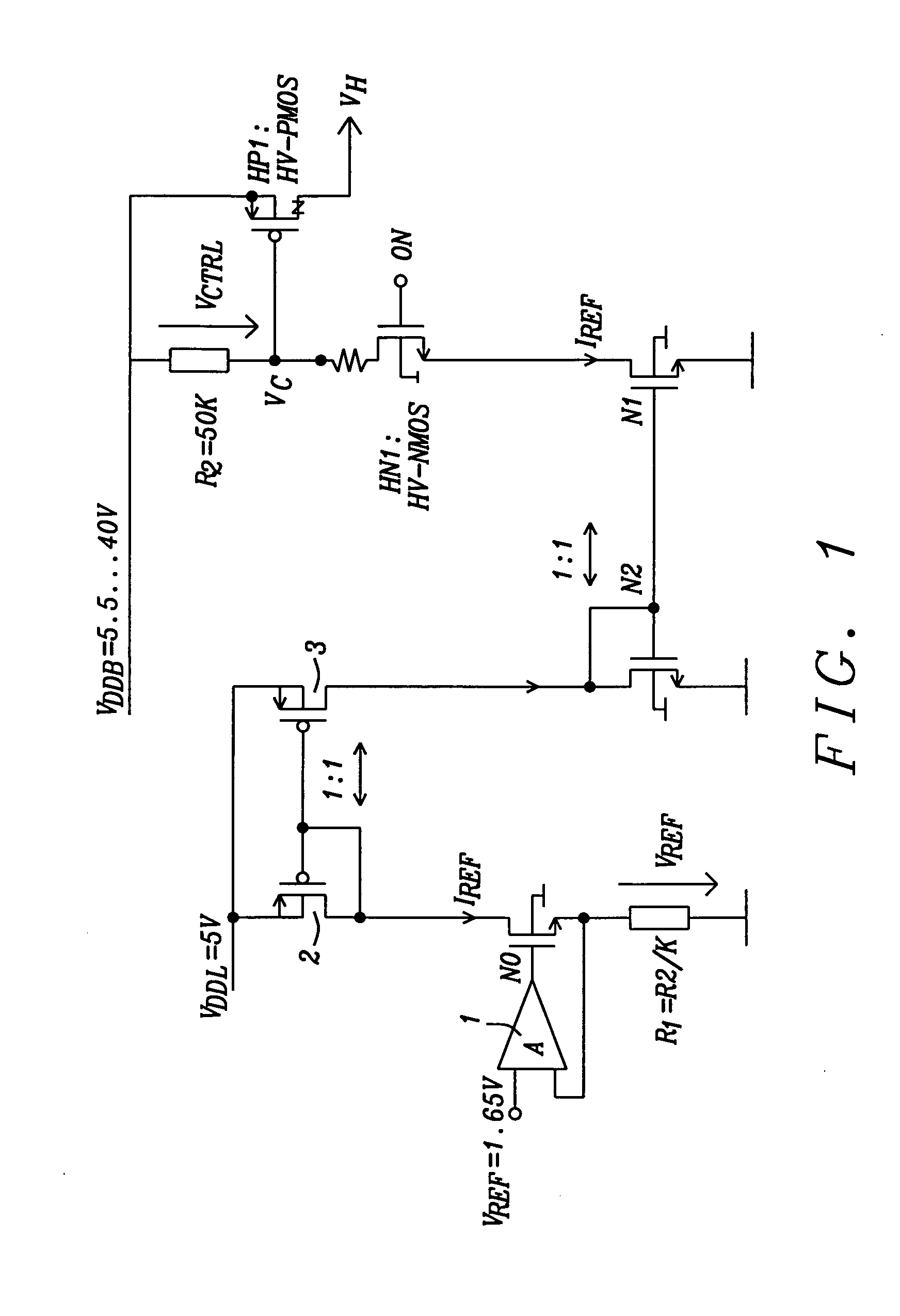 Rapid switchable HV P-MOS power transistor driver with constant gate-source control voltage