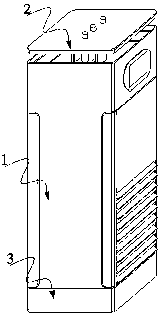 Vertical type air purifier with noise-reducing structure