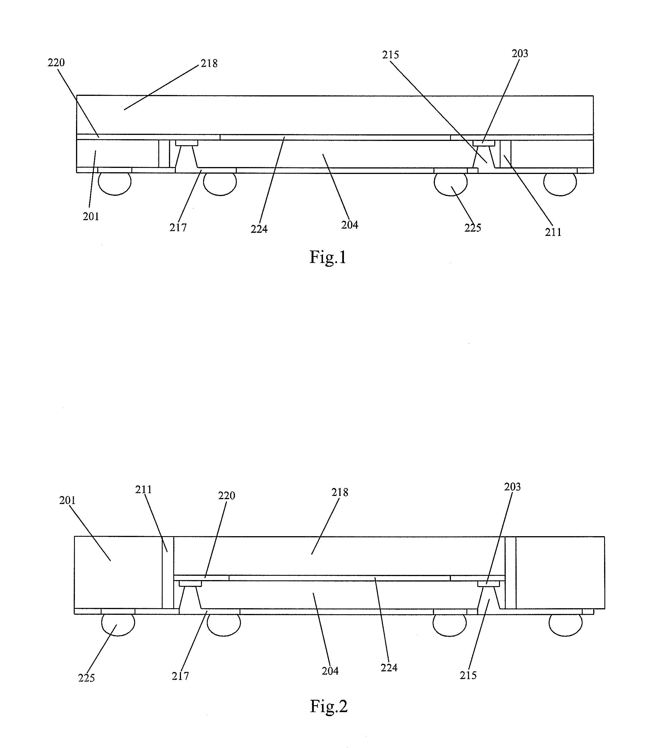 Inter-connecting structure for semiconductor device package and method of the same