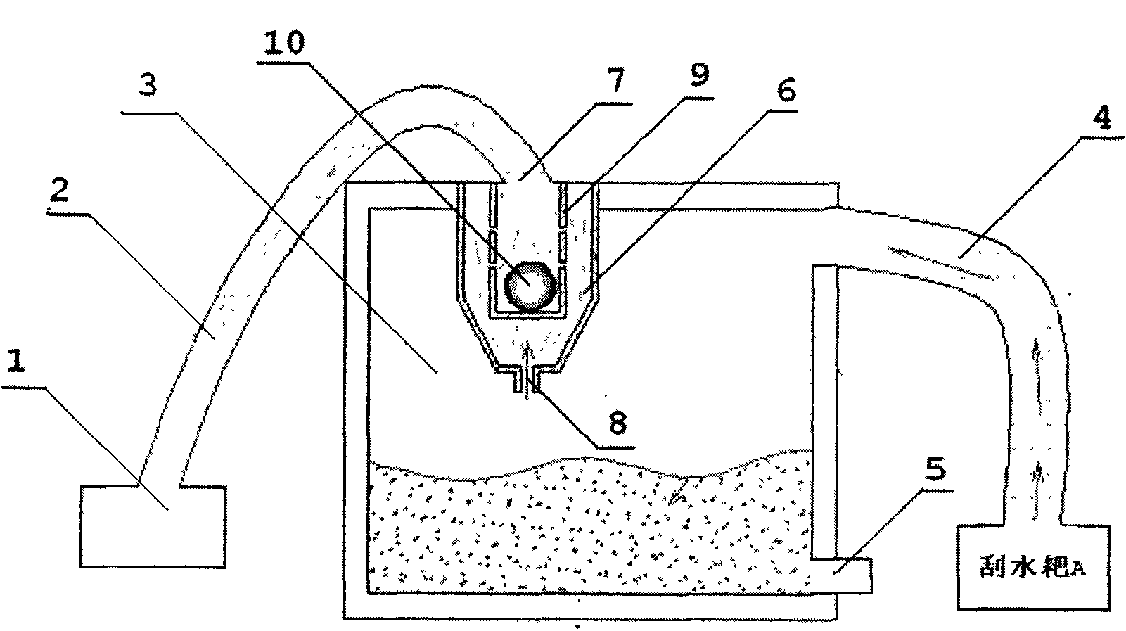 Sewage sucking device installed on scrubber