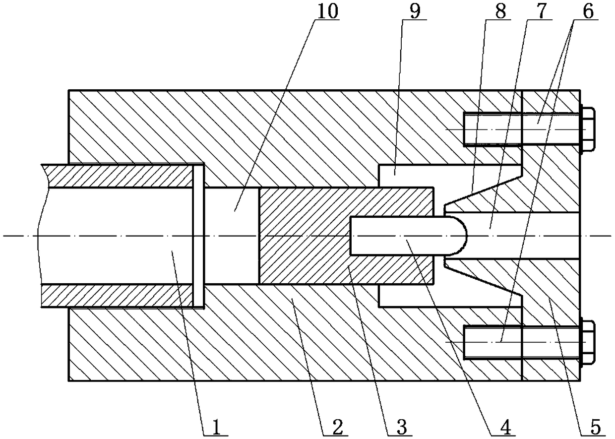 Subcaliber shot launching and separating device