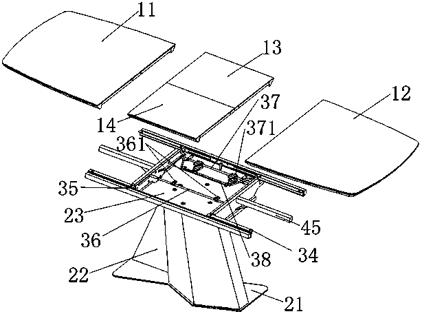 Turnover telescopic dining table