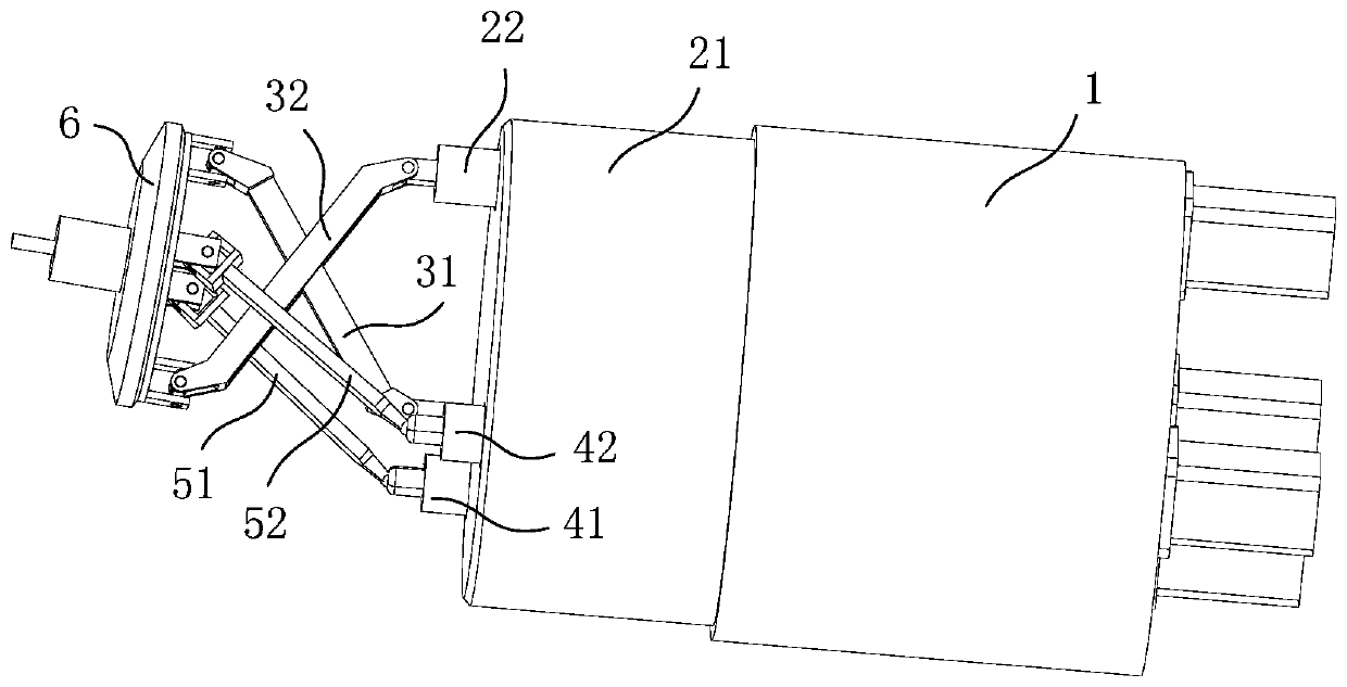 Two-rotating two-moving parallel machining swing head mechanism