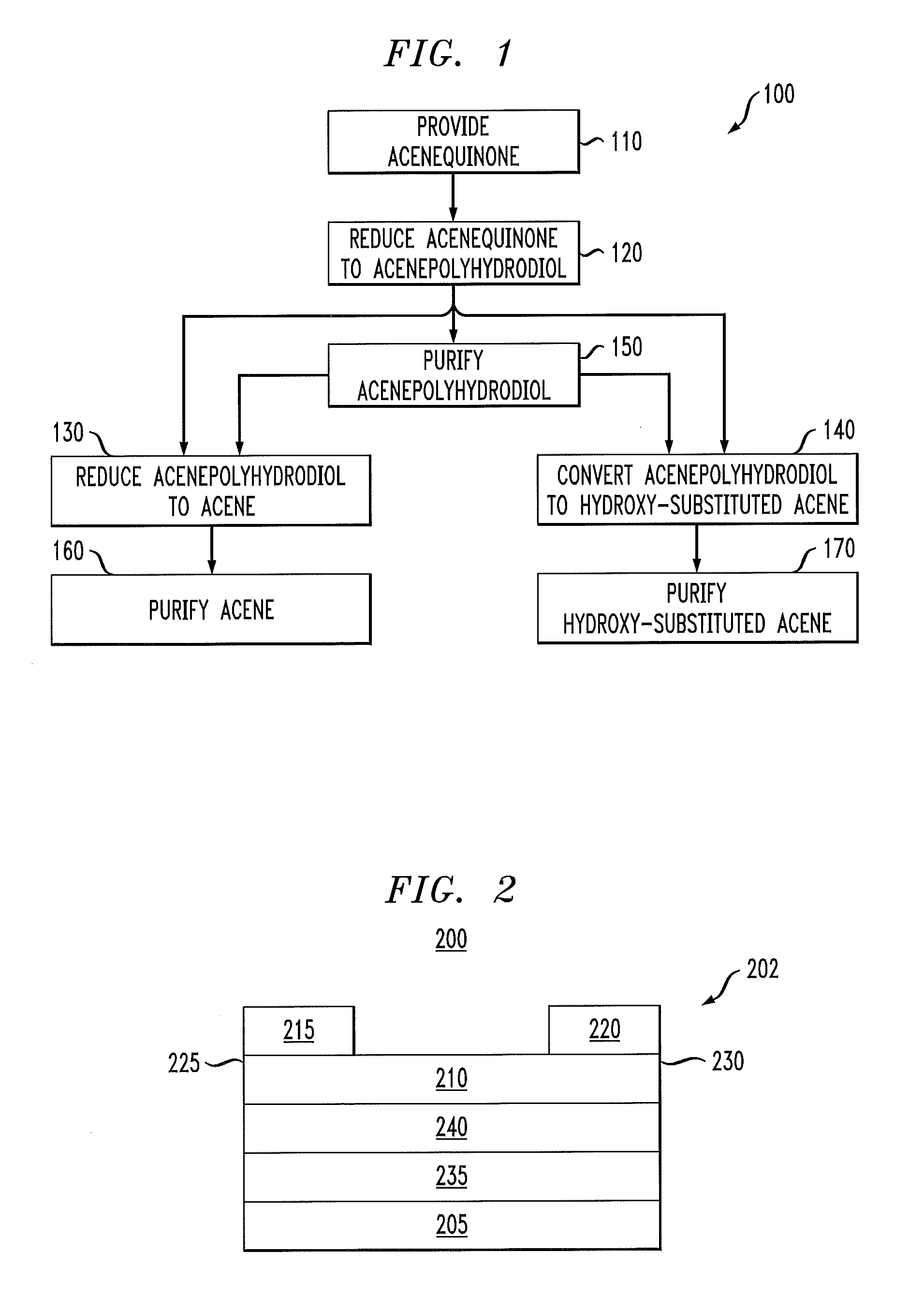 Synthesis of acenes and hydroxy-acenes