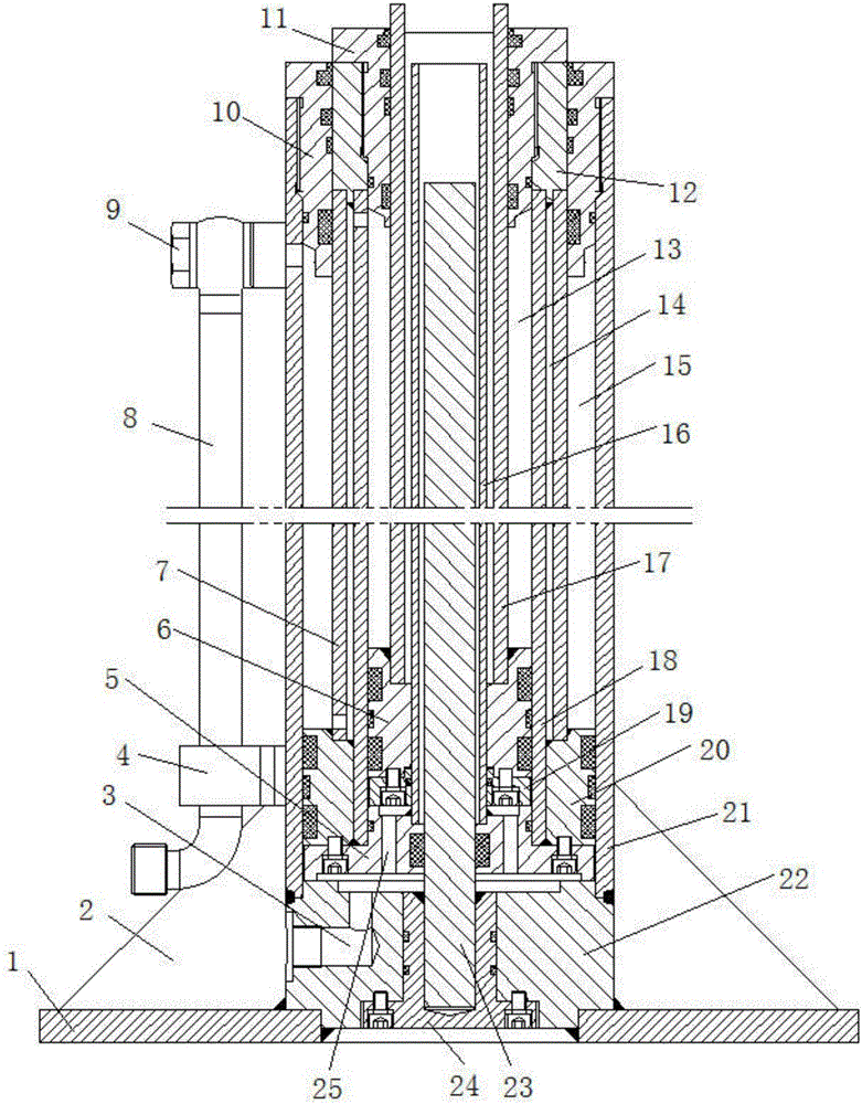 Two-stage double-acting lifting hydraulic oil cylinder used on scout car