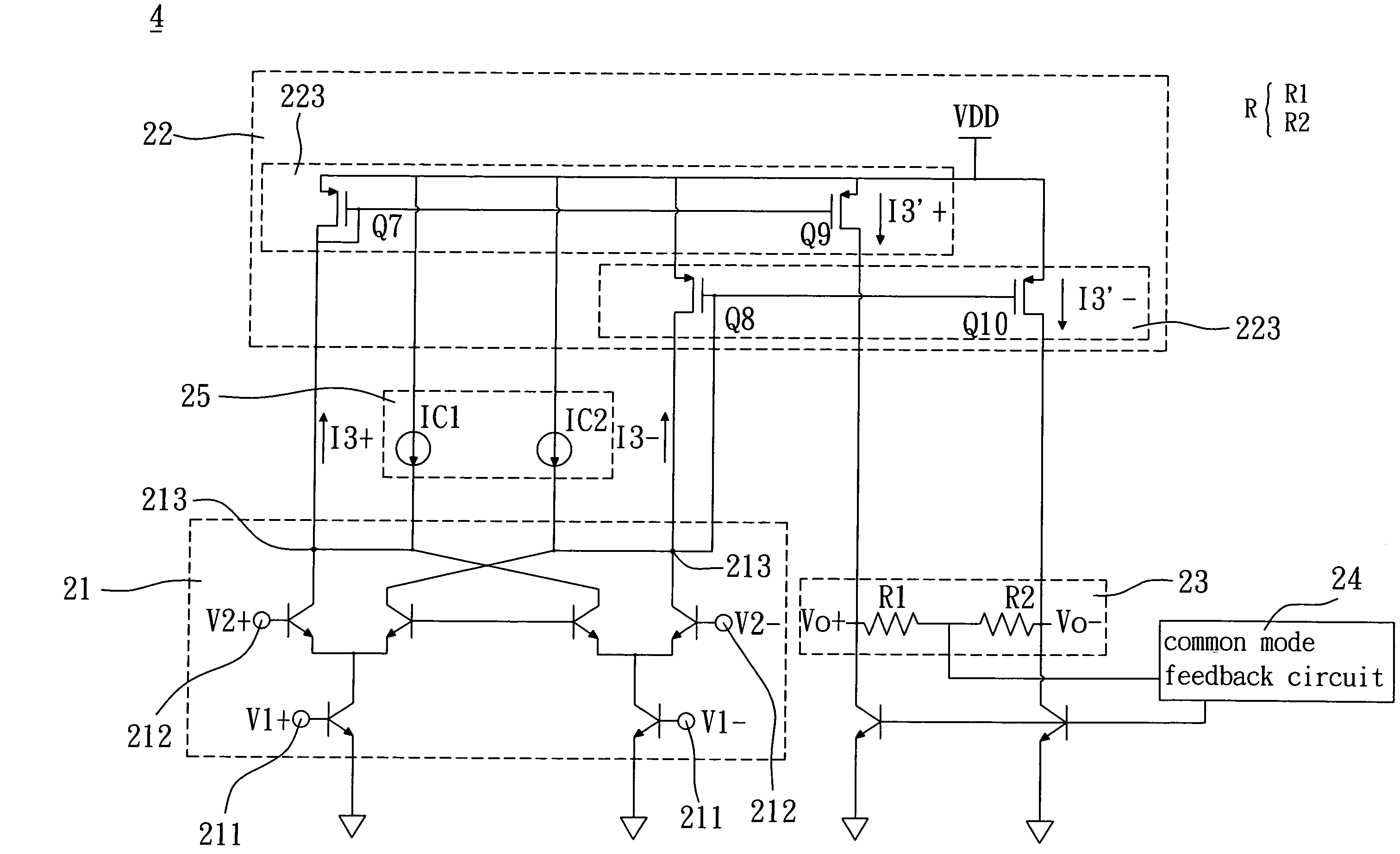 Conversion mixer with high impedance circuit