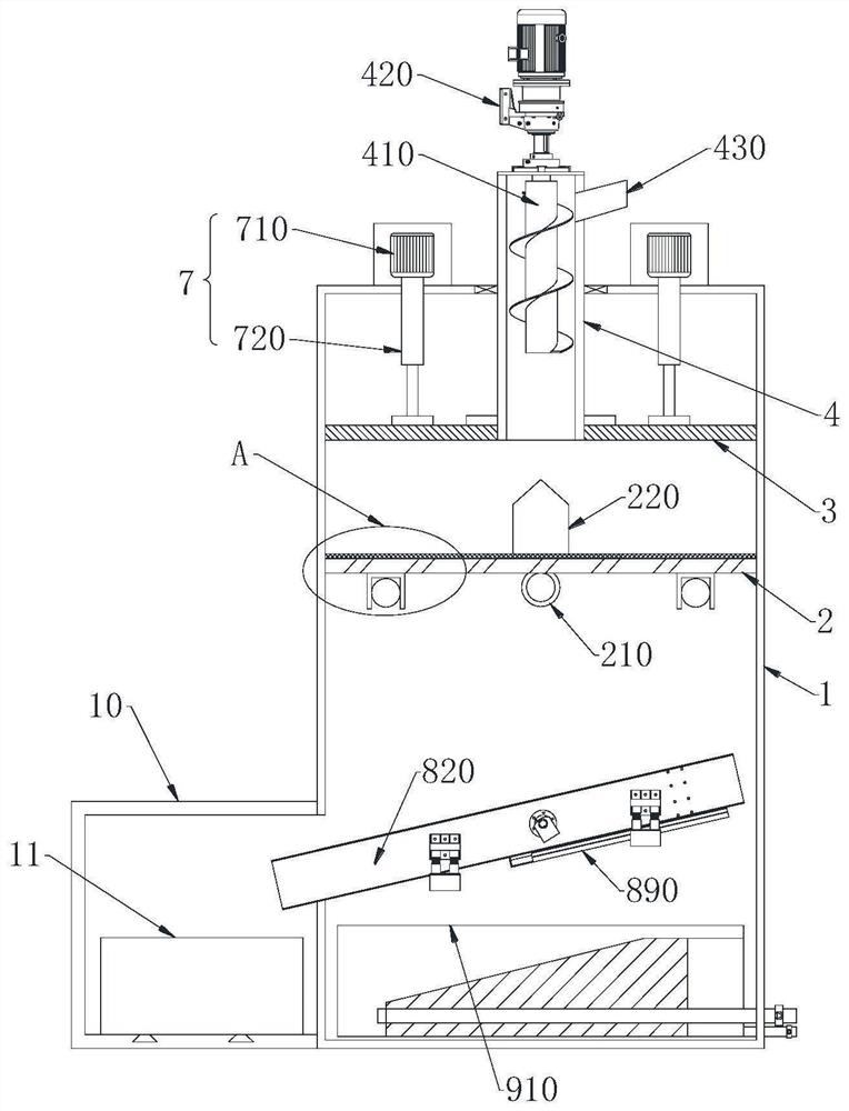 Cow dung extrusion dehydration device