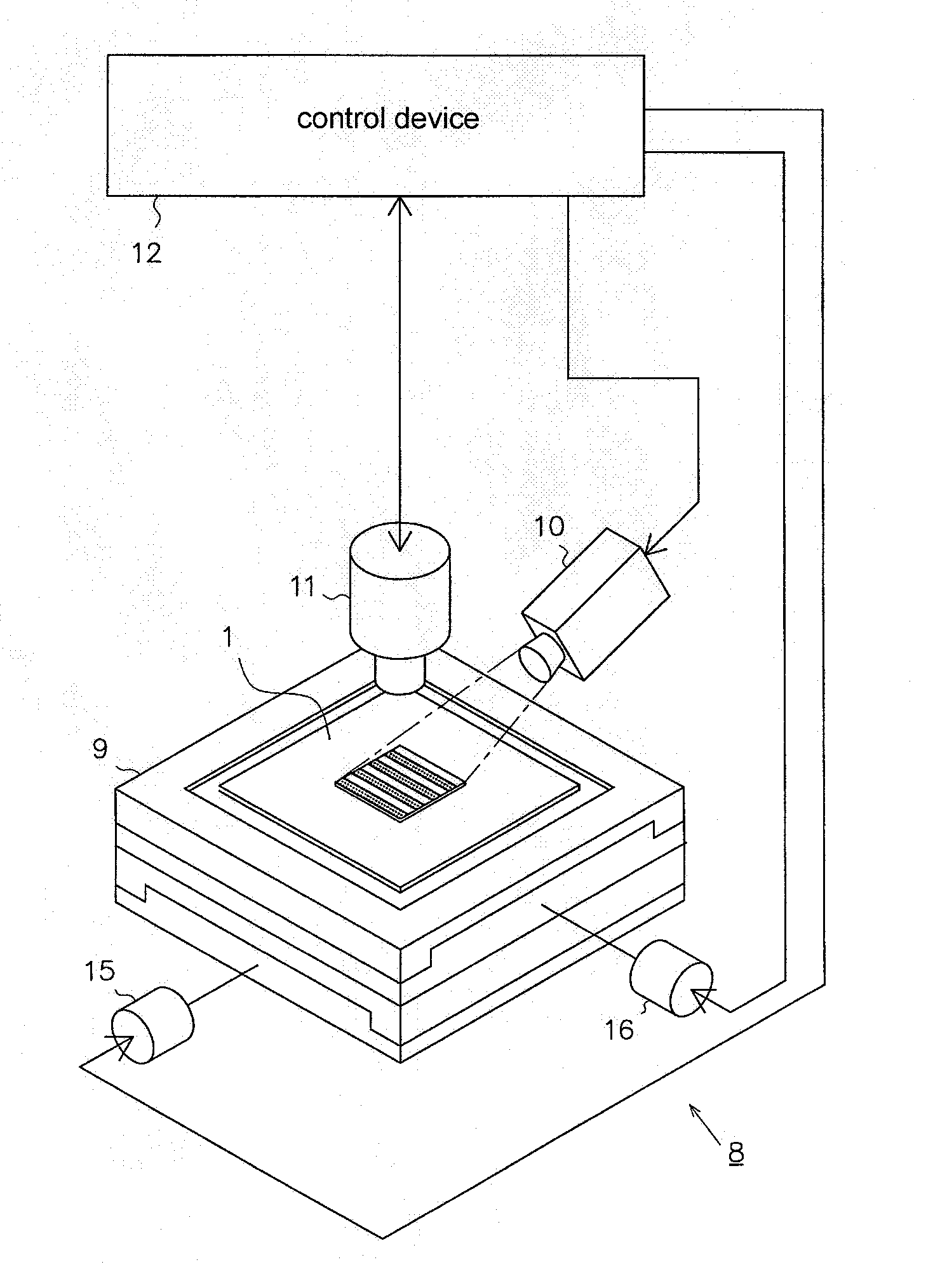 Three-dimensional measuring device and board inspection device