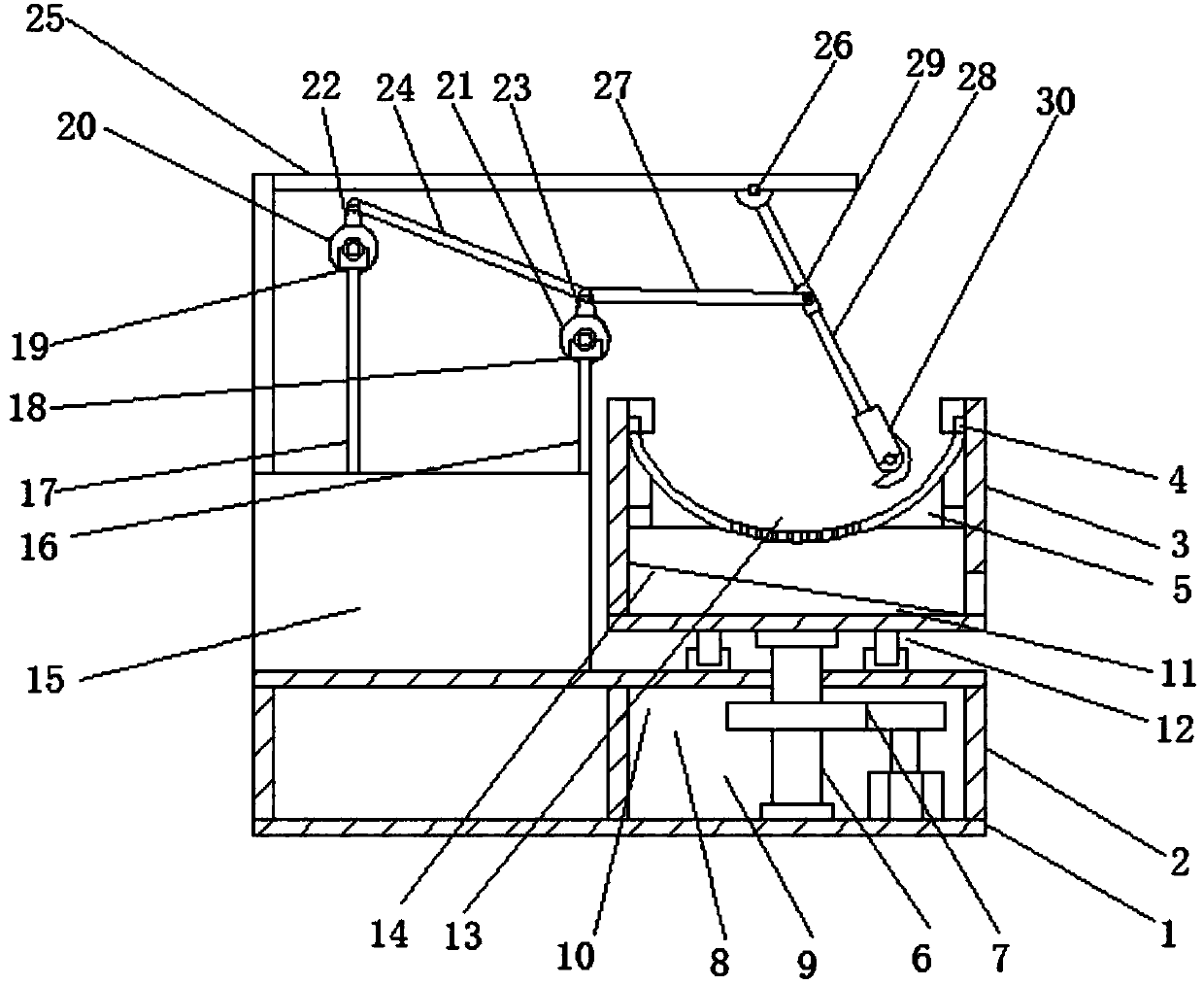 Multi-stage connecting-rod type tea leaf processing and stir-frying device