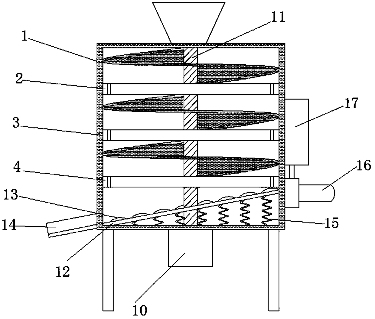 Dry-wet spiral screening machine