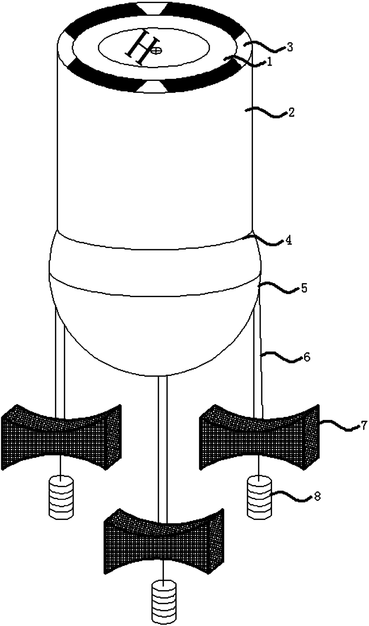 Wind-wave-proof unmanned aerial vehicle overwater parking apron