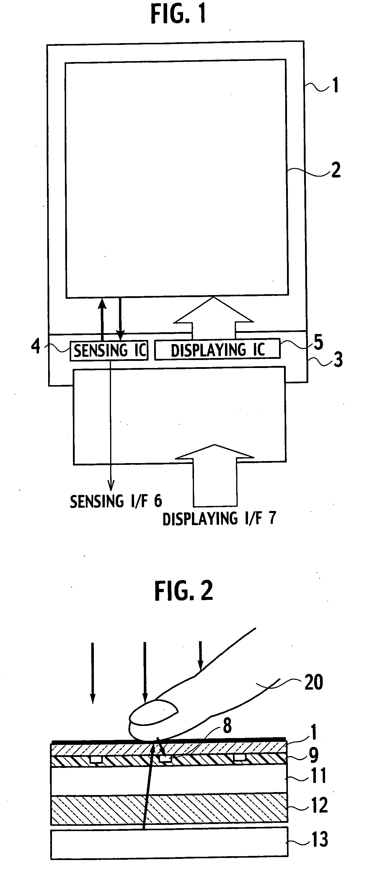 Display device including function to input information from screen by light