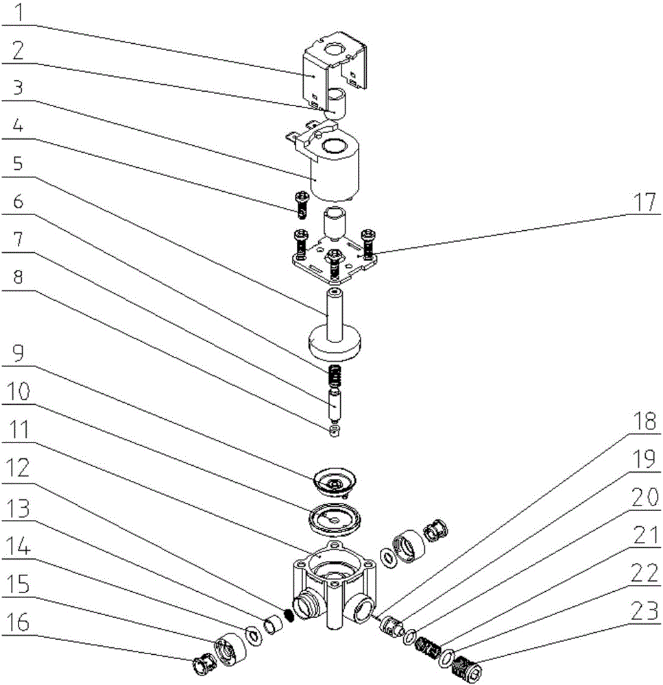 Anti-blocking and self-cleaning effluent proportional solenoid valve