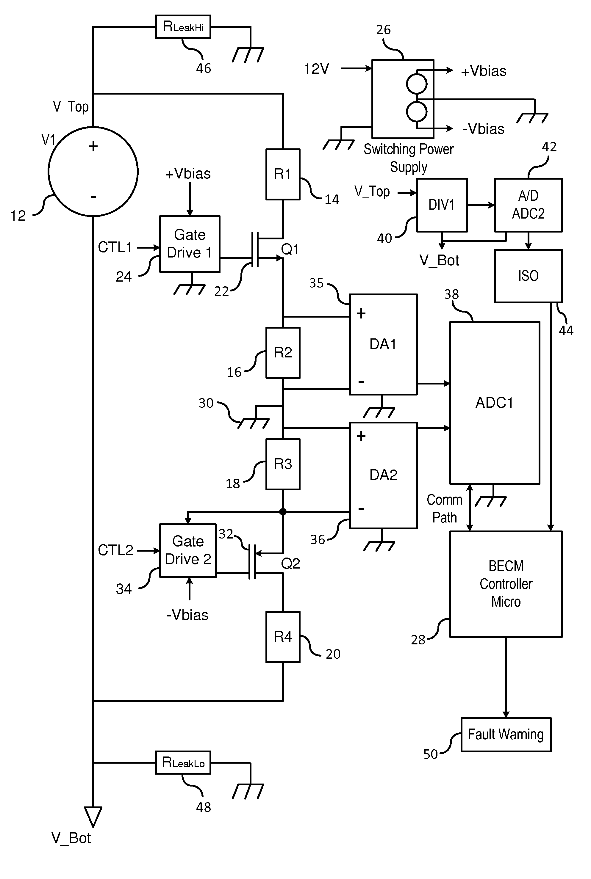 Leakage detection circuit with integral circuit robustness check