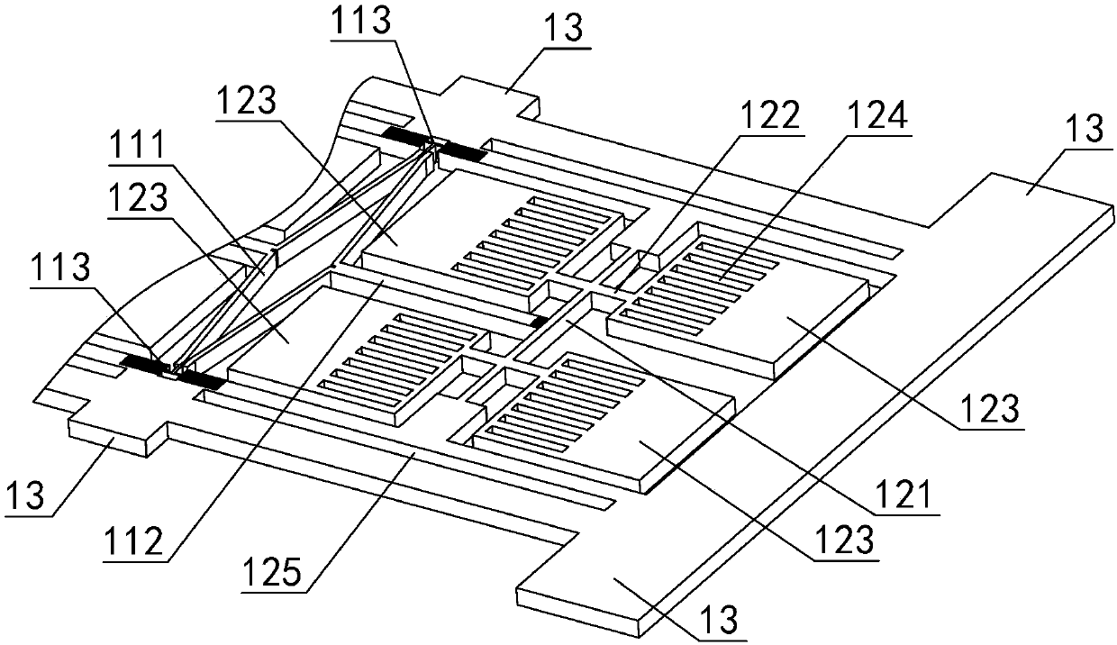 Tangential driving double-difference butterfly-wing silicon microgyroscope and application method thereof