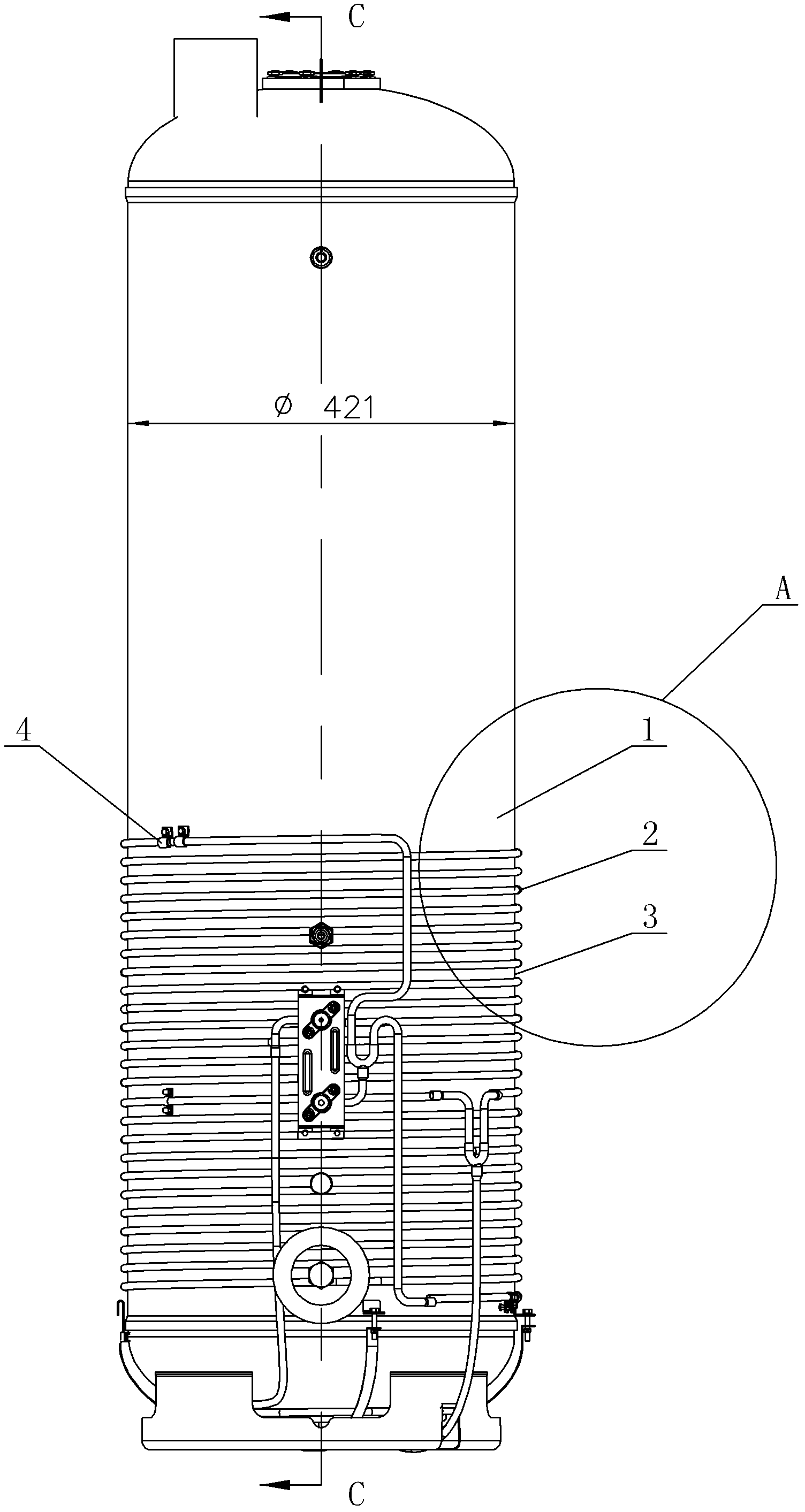 Water tank of heat pump water heater