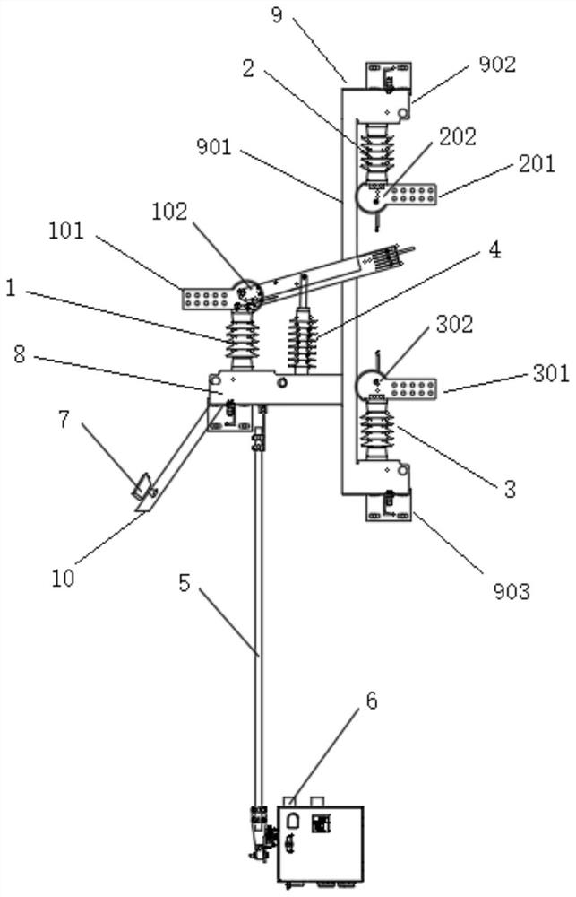 Wall-mounted three-station Internet-surfing isolation switch and power supply system