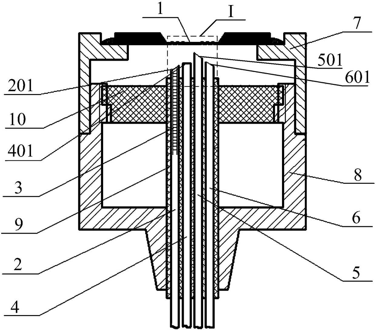 An optical fiber sensor probe