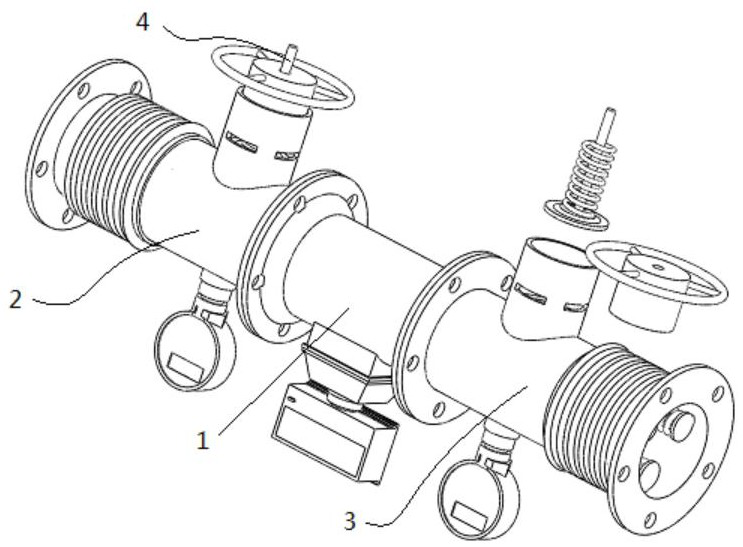 Flow detection pipeline structure with pressure-bearing protection mechanism