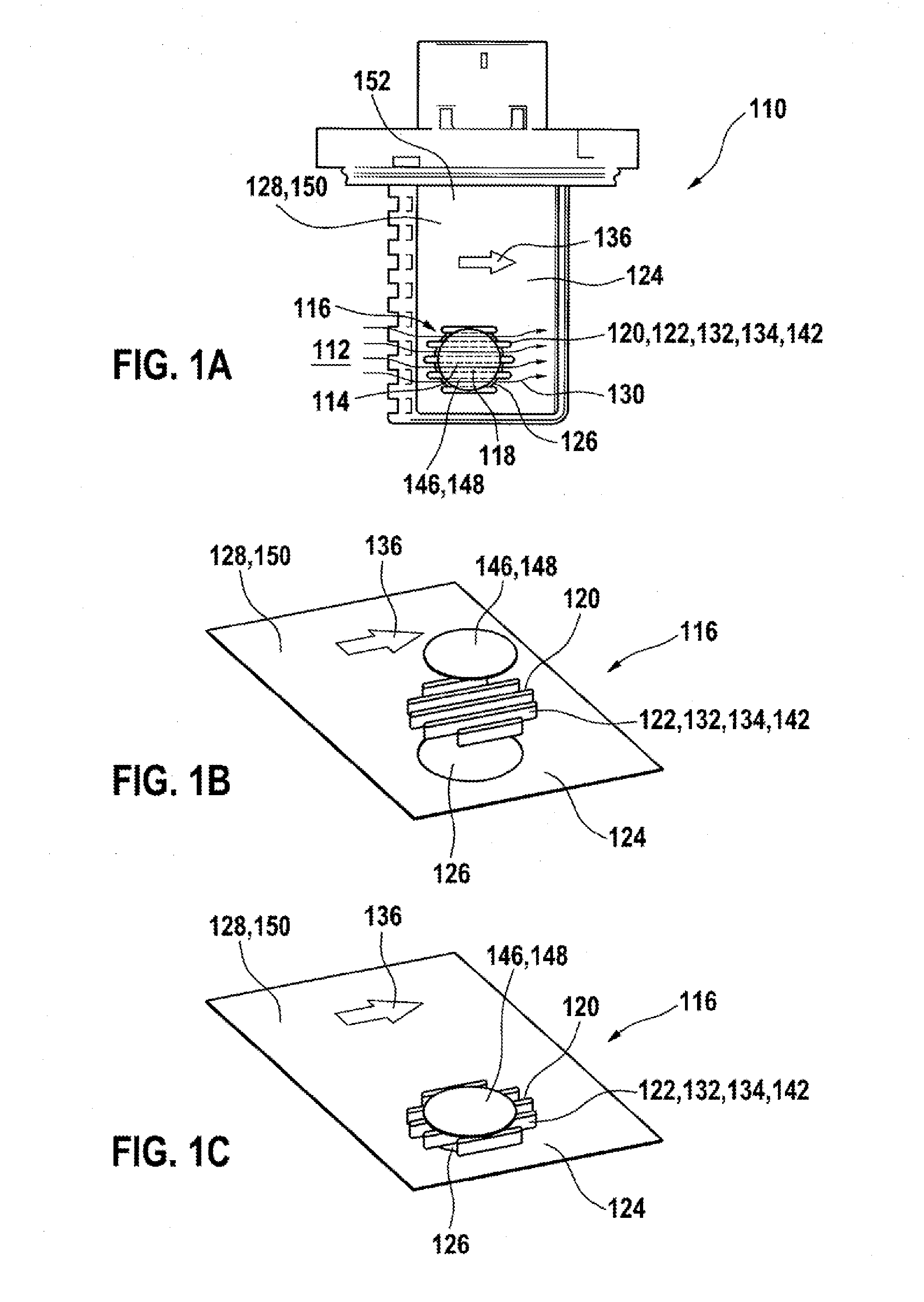 Sensor device for detecting at least the moisture of a flowing fluid medium