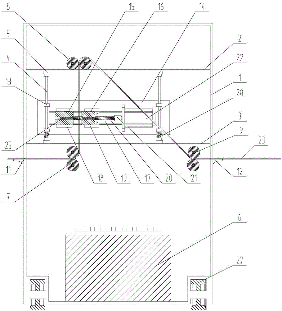 Steel tape thickness detection device having no influences on production process