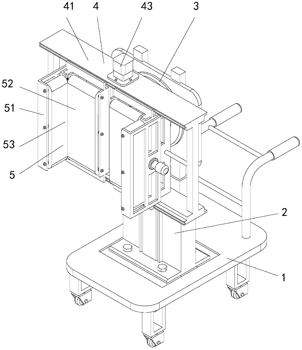 Hand-push and movable wall-attached lamp box cleaning device for subway platform