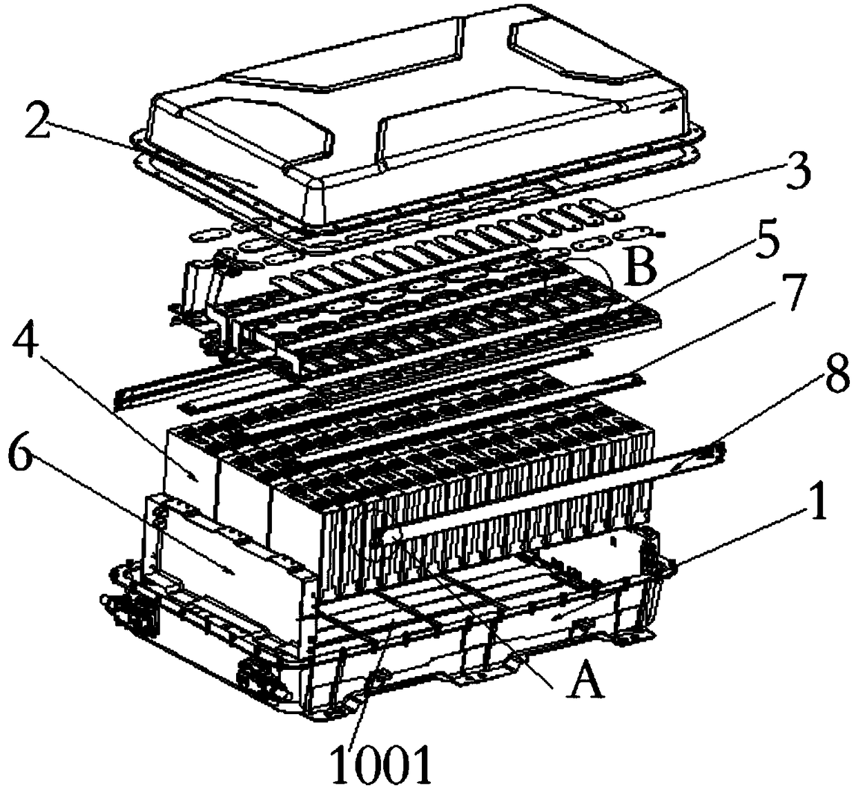 Novel power battery pack structure and assembly process thereof