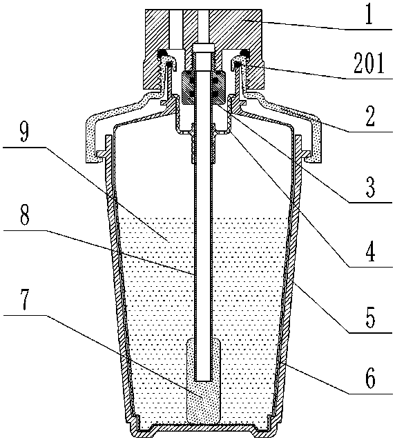 Single-use combined humidification bottle system for medical oxygen inhalator