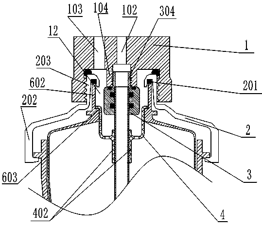 Single-use combined humidification bottle system for medical oxygen inhalator