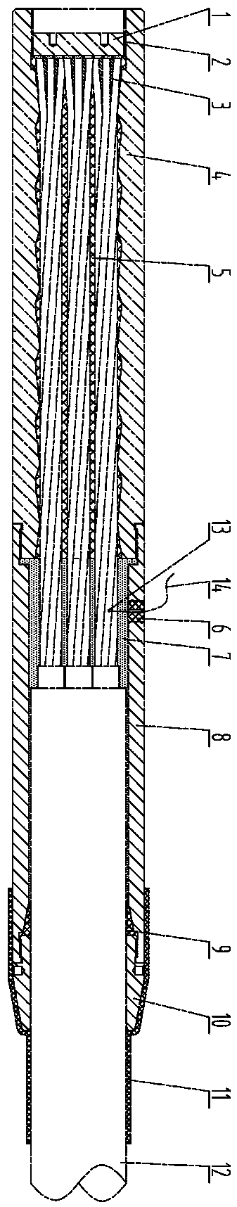 Intelligent extruding stay rope based on filled type epoxy coating steel strand and manufacturing method