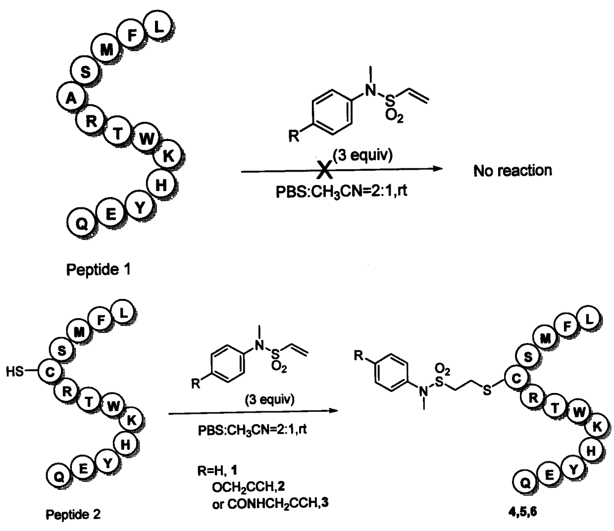 Vinyl sulfonamide connector and application thereof