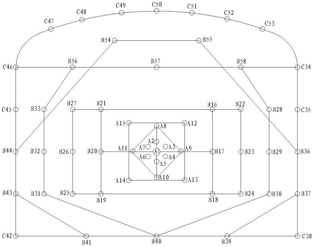 One-time-formed smooth blasting method for laneway