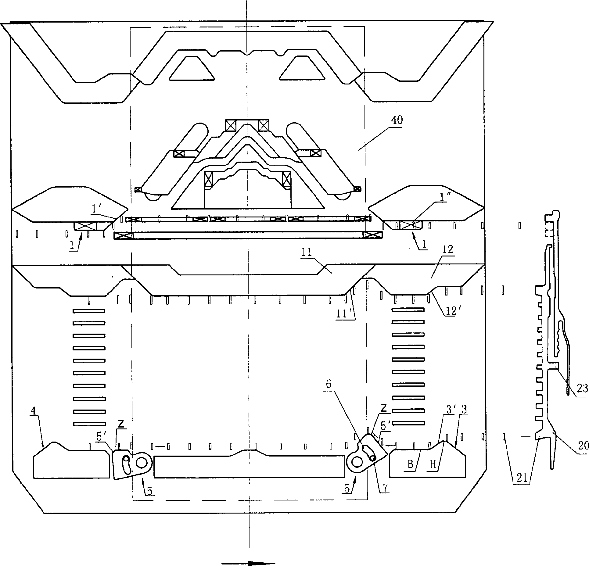 Triangle mechanism for needle selection of flat knitting machine