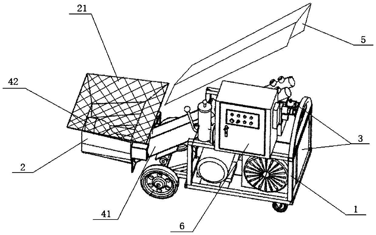 Mortar spraying integrated machine