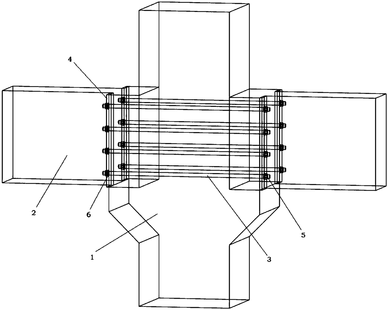 Fabricated frame structure beam-column connection node and construction method