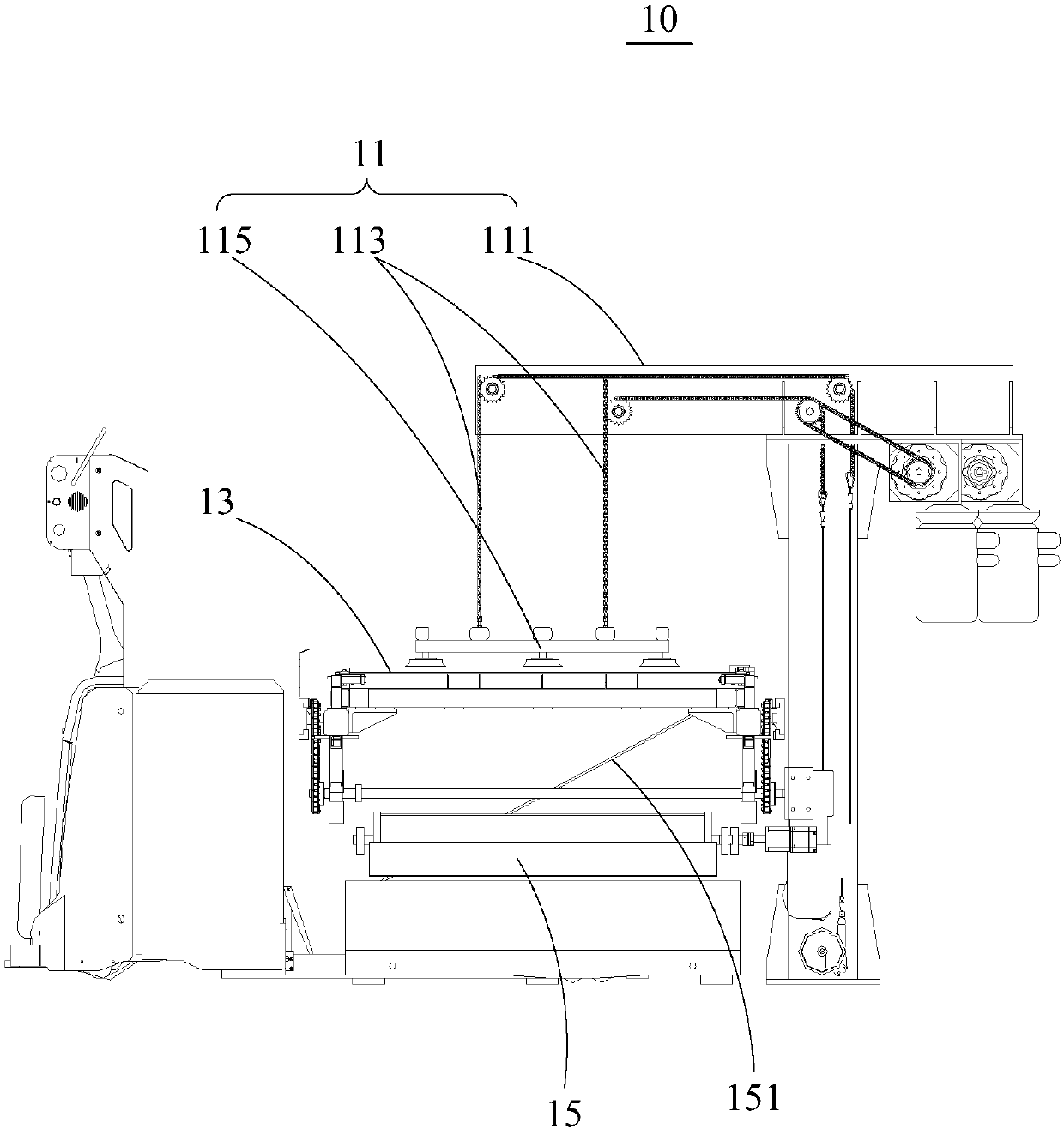 Feeding device and metal plate cutting machine